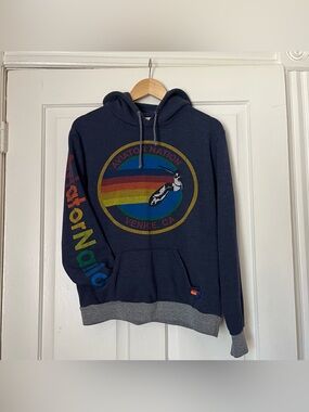 Aviator Nation Navy Hoodie with Rainbow Surf Logo | medium